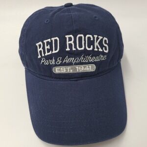 Youth Red Rocks Hat Adjustable Ouray Blue White Park & Amphitheatre‎ Logo Casual